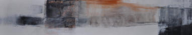 Gouache mit Granitsand, Pfirsichkernschwarz, Pastellkreide, Cristobalit, Kupfer, Lavaerde und Kohle auf Leinwand  160x30   verkauft